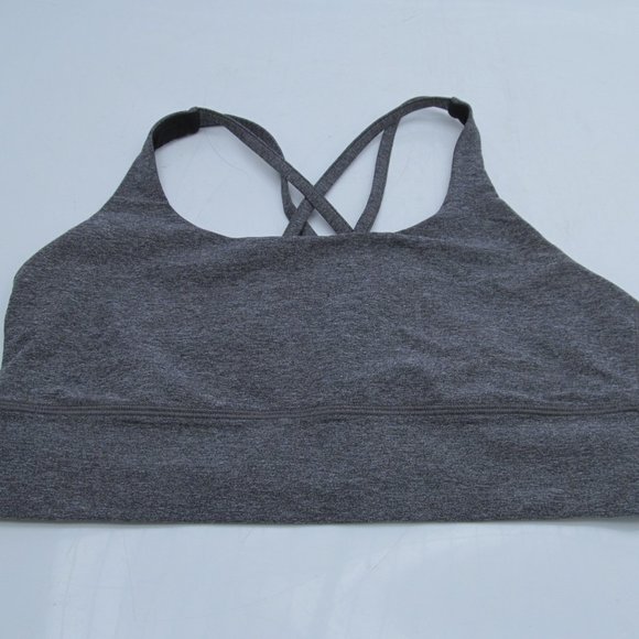 Lululemon Grey Top Sports Bra Cross Back XS 4 - Picture 1 of 4